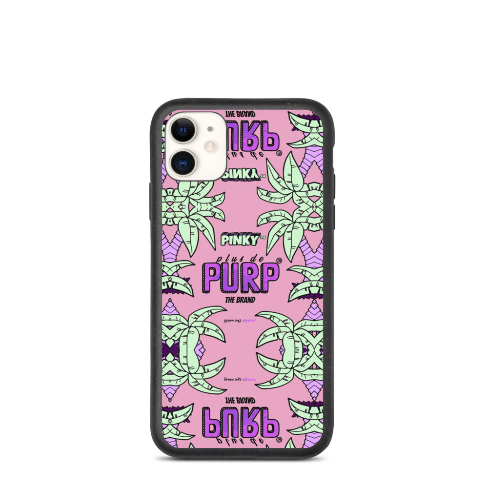 Coque iPhone Biodégradable (Toutes Versions) PALM & CHILL - Pinky™ - The Brand PlusDePurp.©