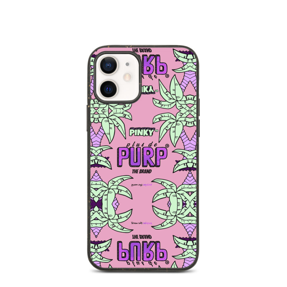 Coque iPhone Biodégradable (Toutes Versions) PALM & CHILL - Pinky™ - The Brand PlusDePurp.©