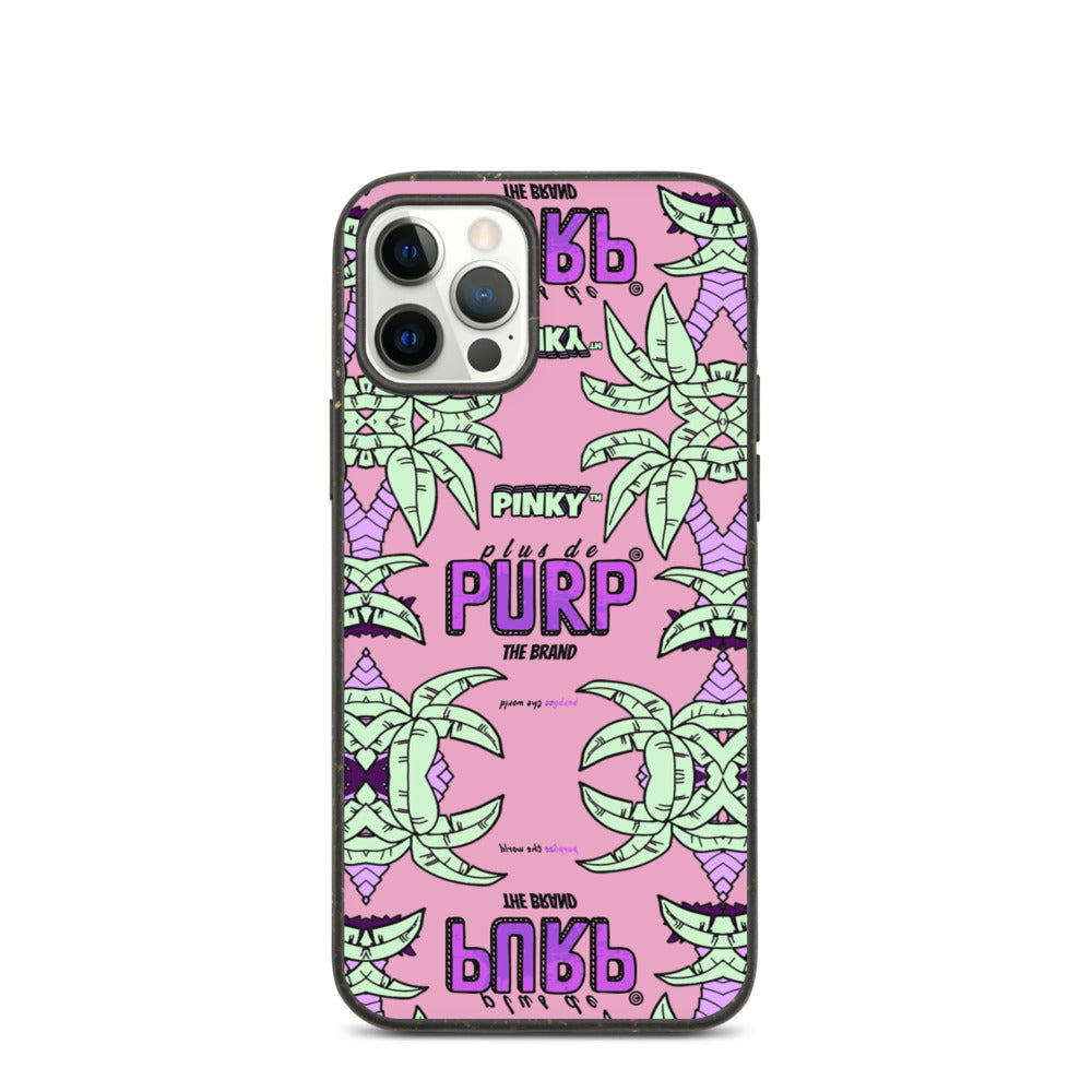 Coque iPhone Biodégradable (Toutes Versions) PALM & CHILL - Pinky™ - The Brand PlusDePurp.©