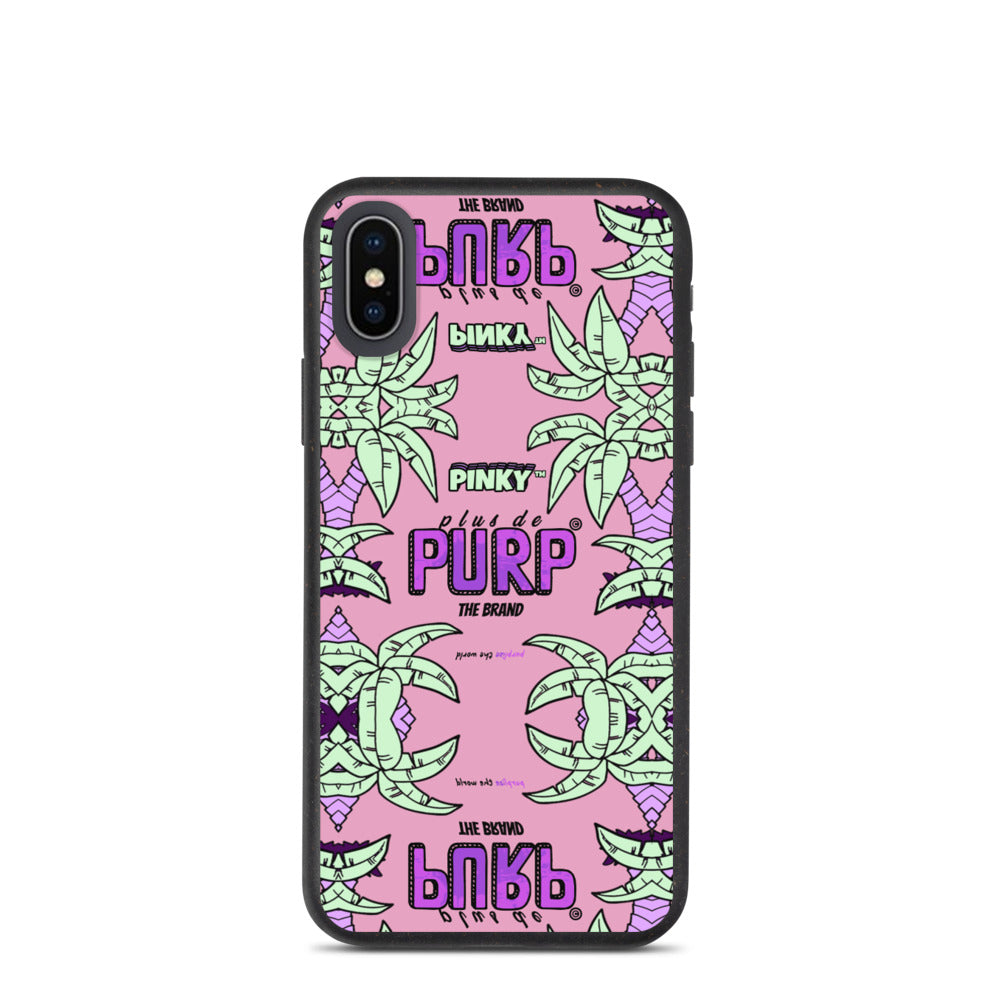Coque iPhone Biodégradable (Toutes Versions) PALM & CHILL - Pinky™ - The Brand PlusDePurp.©