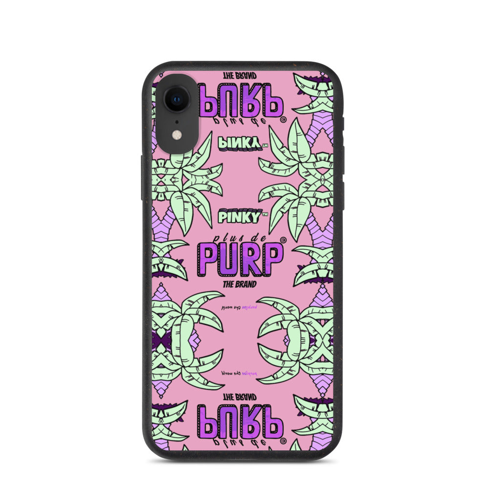 Coque iPhone Biodégradable (Toutes Versions) PALM & CHILL - Pinky™ - The Brand PlusDePurp.©