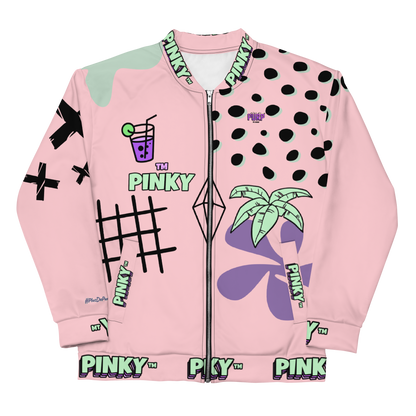 Bomber unisexe - PALM & CHILL - Pinky™ - The Brand PlusDePurp.©