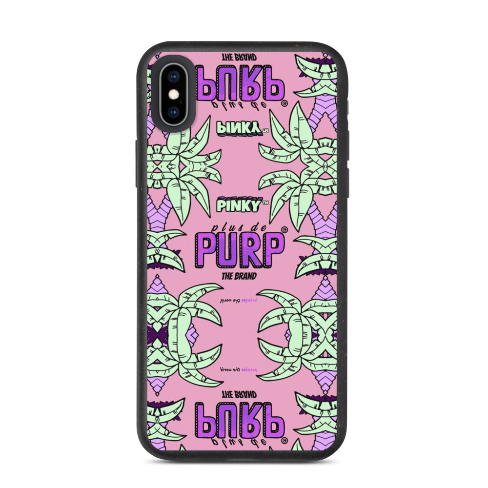 Coque iPhone Biodégradable (Toutes Versions) PALM & CHILL - Pinky™ - The Brand PlusDePurp.©